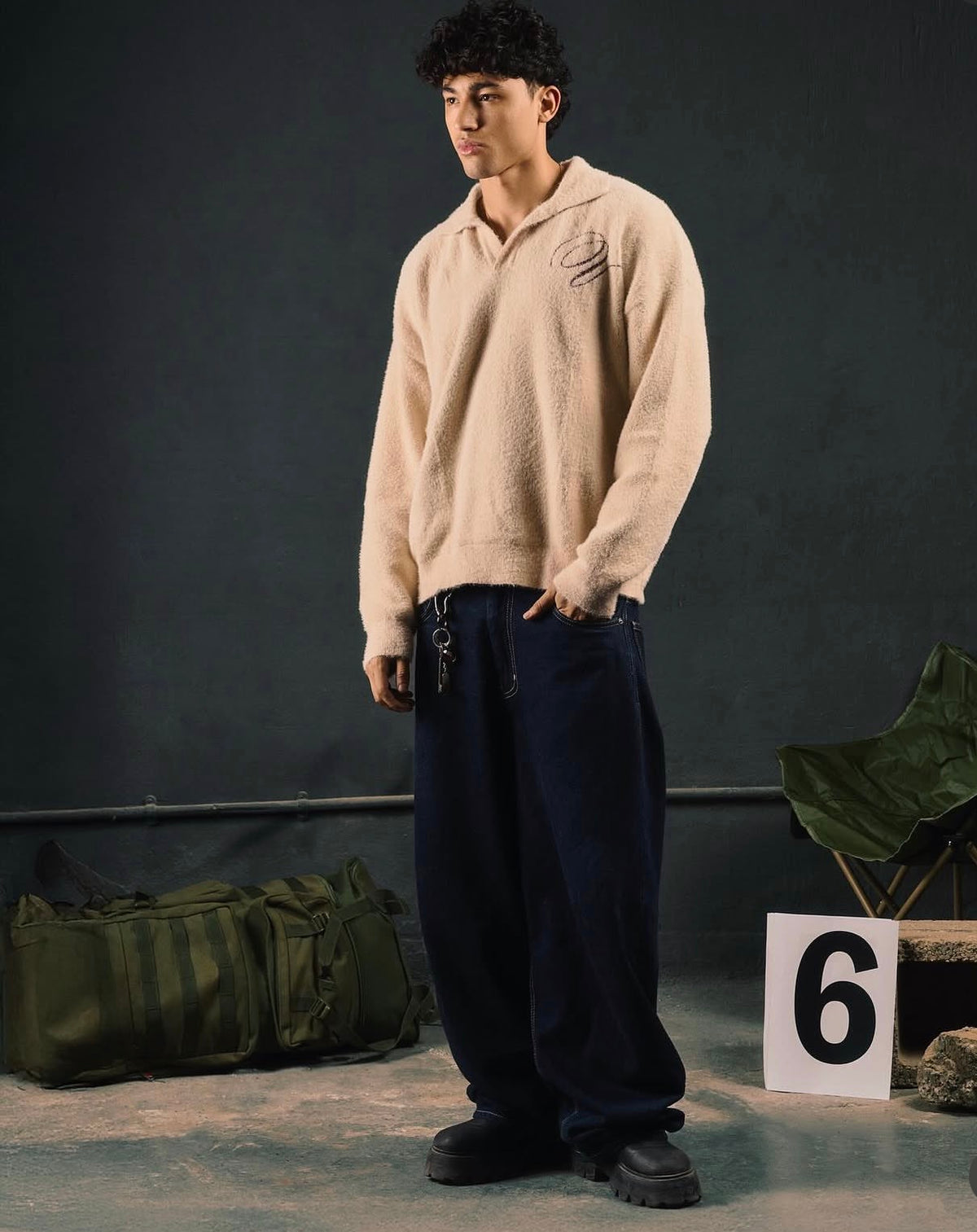 A-Mohair knitted polo