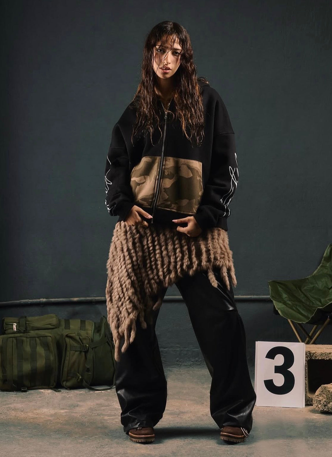 Camo zipper jacket