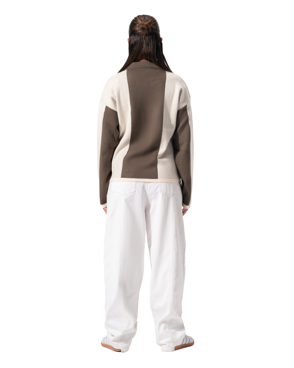 Stripped knitted polo olive *beige